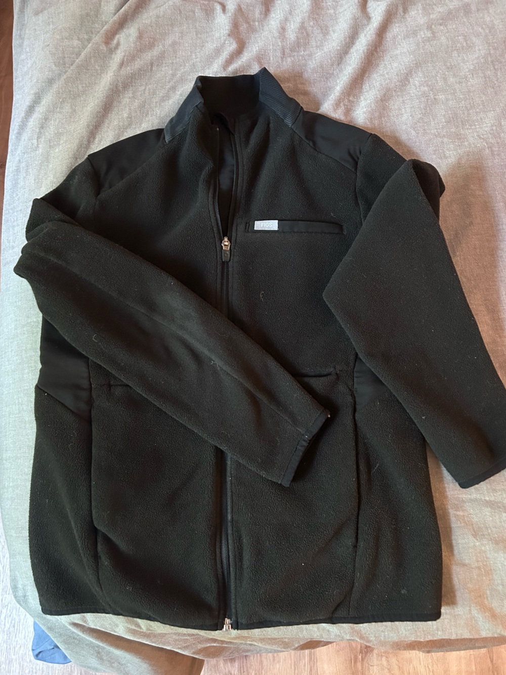 Figs On Shift black fleece jacket